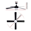 Devanti 52 Inch Ceiling Fan DC Motor Light Remote Black