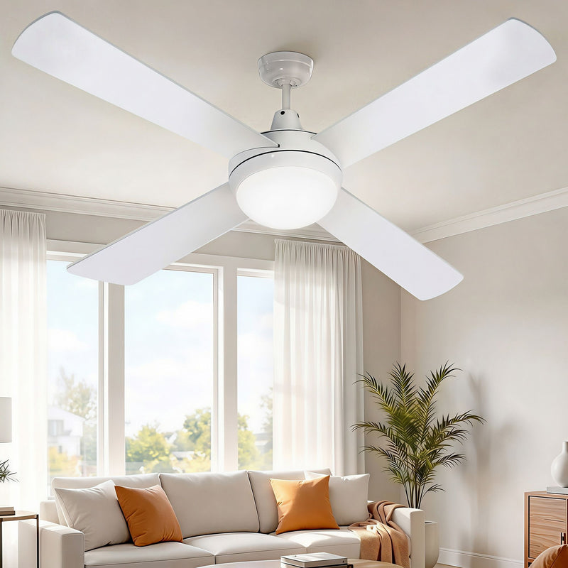 Devanti 52in Ceiling Fan DC Motor Light Remote White