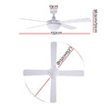 Devanti 52in Ceiling Fan DC Motor Light Remote White