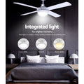 Devanti 52in Ceiling Fan DC Motor Light Remote White