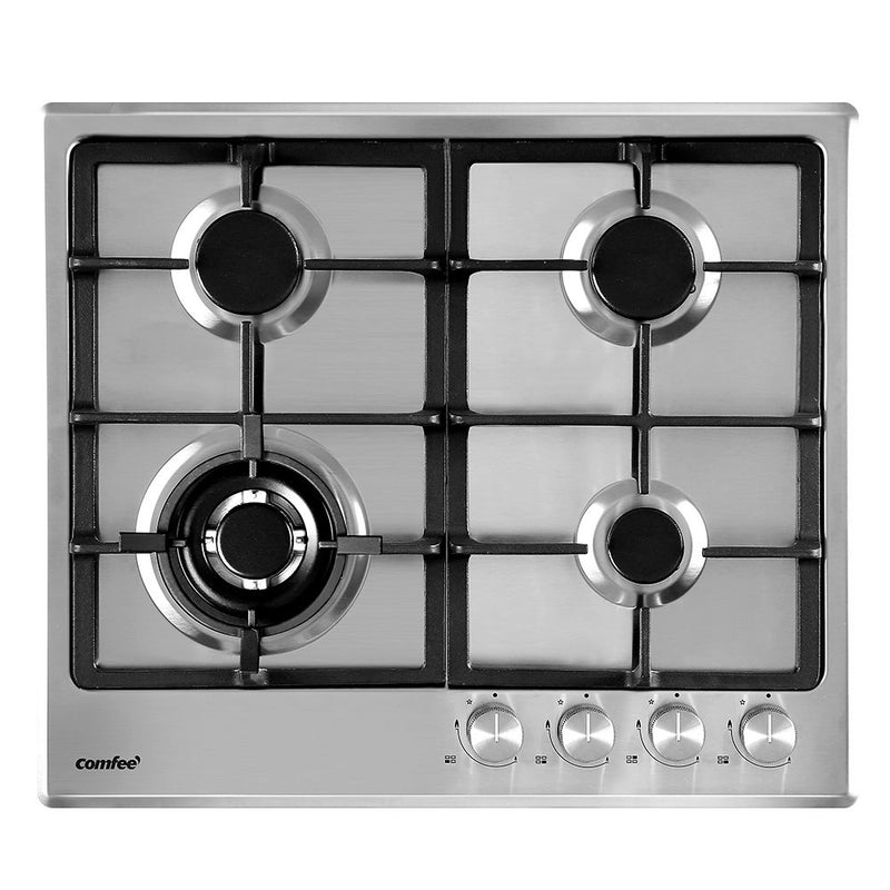 Comfee 60cm Gas Cooktop 4 Burner Stainless Steel NG LPG
