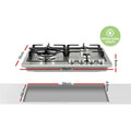 Comfee 60cm Gas Cooktop 4 Burner Stainless Steel NG LPG