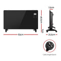 Devanti 2000W Electric Convection Heater Black
