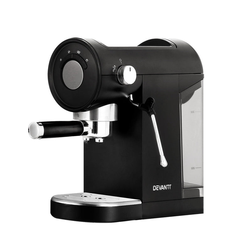 Devanti 20 Bar Espresso Coffee Machine Maker Black
