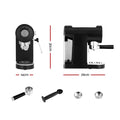 Devanti 20 Bar Espresso Coffee Machine Maker Black