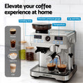 Devanti Coffee Machine Espresso Maker Grinder Milk Frother Steam Wand