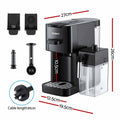 Devanti Capsule Coffee Pod Machine with Milk Frother, Black