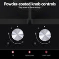 Devanti Gas Cooktop 30cm 2 Burner Built-in Stove Glass Cook Top NG LPG Wok