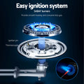 Devanti Gas Cooktop 30cm 2 Burner Built-in Wok NG LPG