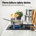 Devanti Gas Cooktop 30cm 2 Burner Built-in Wok NG LPG