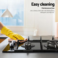 Devanti Gas Cooktop 30cm 2 Burner Built-in Wok NG LPG