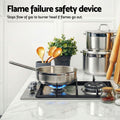Devanti Gas Cooktop 30cm 2 Burner Silver Stainless