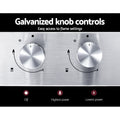 Devanti Gas Cooktop 30cm 2 Burner Silver