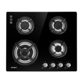 Devanti Gas Cooktop 60cm 4 Burner Black Stove