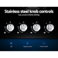 Devanti Gas Cooktop 60cm 4 Burner Black Stove