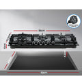 Devanti Gas Cooktop 90cm 5 Burner Black Stove