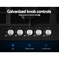 Devanti Gas Cooktop 90cm 5 Burner Black Stove