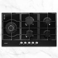 Devanti Gas Cooktop 90cm 5 Burner Black Stove