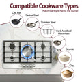 Devanti 90cm Gas Cooktop 5 Burner LPG NG Stainless Steel Hob Silver