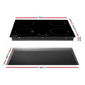 Devanti 70cm Electric Induction Cooktop 4 Zones 7000W Ceramic