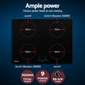 Devanti 70cm Electric Induction Cooktop 4 Zones 7000W Ceramic