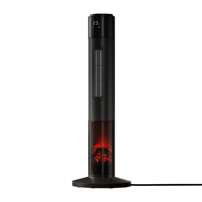 Devanti 2000W Ceramic Tower Heater 3D Flame Effect