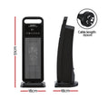 Devanti 2000W Ceramic Tower Heater Oscillating Black