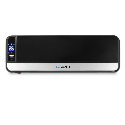 Devanti 2000W Wall Mounted Panel Heater Black