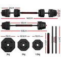 Everfit 40kg Dumbbells Barbell Set Adjustable Weight Lifting