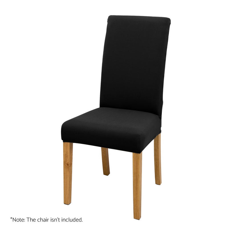 Artiss Dining Chair Covers 4x Spandex Stretch Black Slipcover