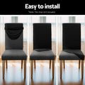 Artiss Dining Chair Covers 4x Spandex Stretch Black Slipcover