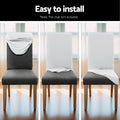 Artiss Dining Chair Covers 4x Spandex Stretch White Slipcover