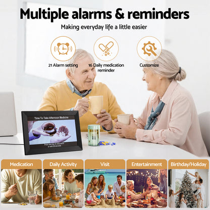 Artiss 10" Digital Day Clock Alarm Calendar Dementia Date Week Desk Clocks Black