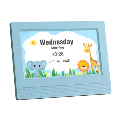 Artiss 7" Digital Day Clock Calendar Alarm LCD Children Sleep Trainer Clocks Blue