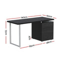 Artiss Computer Desk 140cm with Drawer Black
