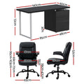 Artiss Computer Desk Executive Office Chair Set Black