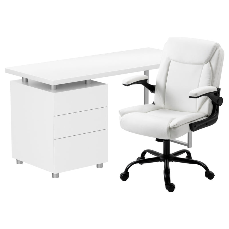 Artiss Computer Desk Executive Office Chair Set White
