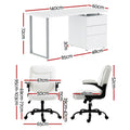 Artiss Computer Desk Executive Office Chair Set White