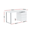 Artiss Computer Desk with Drawer 140cm White