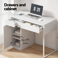 Artiss Computer Desk with Drawer Cabinet White