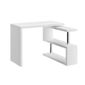 Artiss L-Shape Computer Desk with Bookshelf White