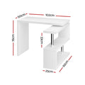 Artiss L-Shape Computer Desk with Bookshelf White