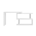 Artiss L-Shape Computer Desk with Bookshelf White