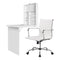 Artiss Computer Desk Chair Set White PU Leather Foldable