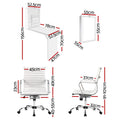 Artiss Computer Desk Chair Set White PU Leather Foldable