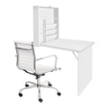 Artiss Computer Desk Chair Set White PU Leather Foldable