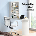 Artiss Computer Desk Chair Set White PU Leather Foldable