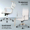 Artiss Computer Desk Chair Set White PU Leather Foldable