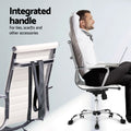 Artiss Computer Desk Chair Set White PU Leather Foldable