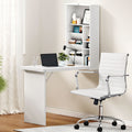 Artiss Computer Desk Chair Set White PU Leather Foldable